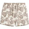 Rizort Nathan Floral Drawstring Shorts In Brown