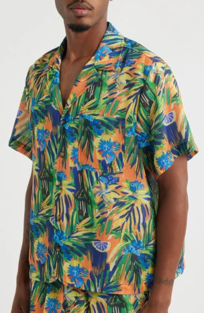 Rizort Palm Camp Shirt In Multi