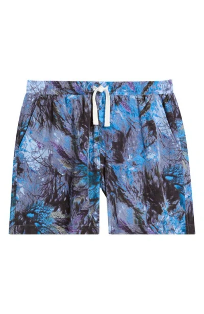 Rizort Roger Print Drawstring Shorts In Blue