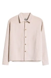 Rizort Roger Rib Button-up Shirt Jacket In Neutral