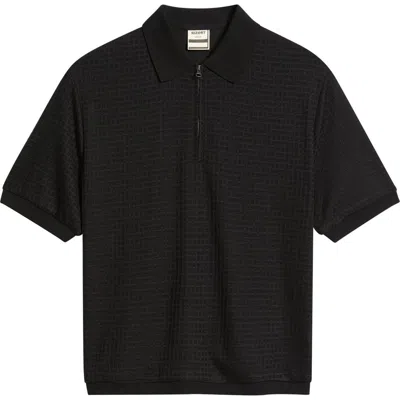 Rizort Victor Micro Check Polo In Black
