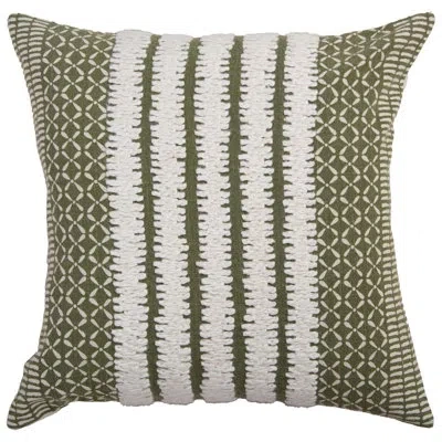 Rizzy Home 100% Cotton Down Filled Throw Pillow In Green