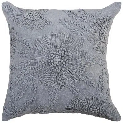 Rizzy Home 100% Cotton Down Filled Throw Pillow In Grey