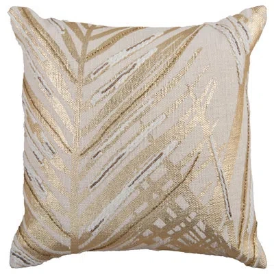 Rizzy Home 100% Cotton Down Filled Throw Pillow In Polyester,gold,natural