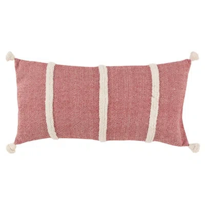 Rizzy Home 100% Cotton Lumbar Rectangular Pillow Cover & Insert In Red