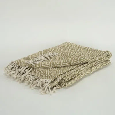 Rizzy Home 100% Cotton Throw In Dark Brown