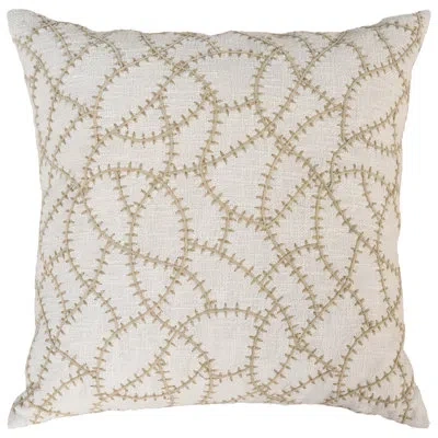 Rizzy Home 100% Cotton Throw Pillow In Beige,down Blend