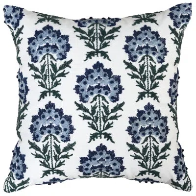 Rizzy Home 100% Cotton Throw Pillow In Polyester,blue,green