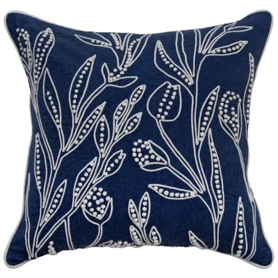 Rizzy Home 100% Cotton Throw Pillow In Polyester,blue,natural