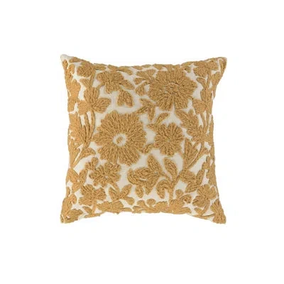 Rizzy Home 100% Cotton Throw Pillow In Polyester,natural,gold
