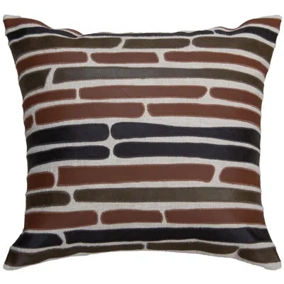 Rizzy Home 100% Cotton/leather Down Filled Throw Pillow In Polyester