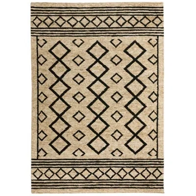 Rizzy Home 100% Jute Flat Weave Area Rug In Beige,black