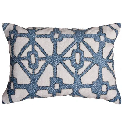 Rizzy Home 100% Polyester High Performance/easy Care Lumbar Rectangular Pillow Cover & Insert In Gray,blue