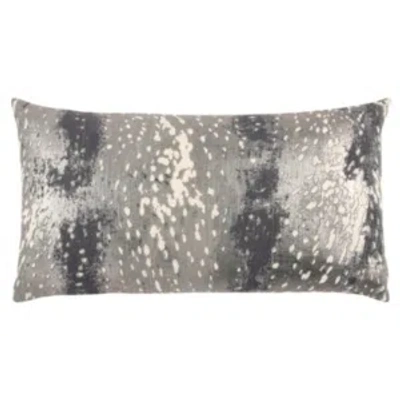 Rizzy Home Abstract Design Polyester Filled Decorative Pillow, 14" X 26" In Gray