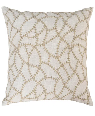 Rizzy Home Alice Cotton Decorative Pillow, 20" X 20" In Neutral