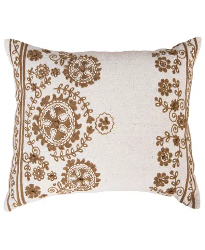 Rizzy Home Anna Cotton Decorative Pillow, 14" X 20" In Neutral