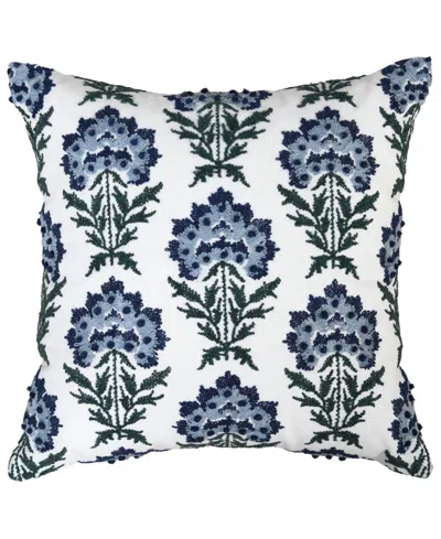 Rizzy Home Bessie Cotton Decorative Pillow, 20" X 20" In Blue