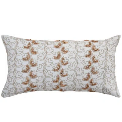Rizzy Home Cotton Felted  Filled Throw Pillow In Polyester,natural,brown Floral