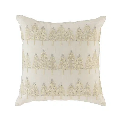 Rizzy Home Cotton Holiday Pillow In Ivory,silver