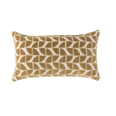Rizzy Home Cotton Lumbar Pillow In Dark Gold,polyester