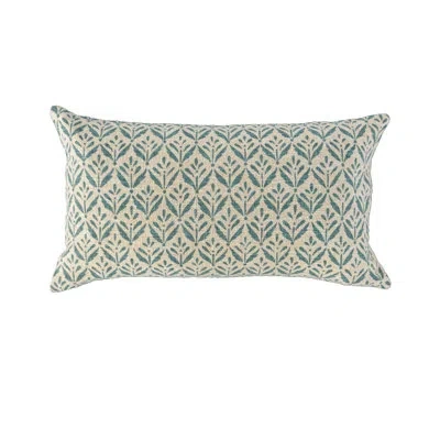 Rizzy Home Cotton Lumbar Pillow In Polyester,teal