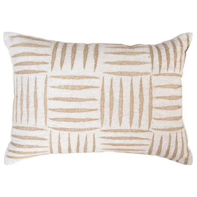 Rizzy Home Cotton Poly Blend Throw Pillow In Polyester,natural,navy