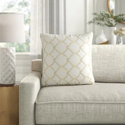 Rizzy Home Cotton Square Cotton Pillow Cover In White
