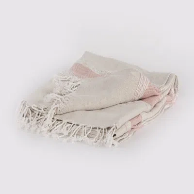 Rizzy Home Cotton Throw In Blush,brown