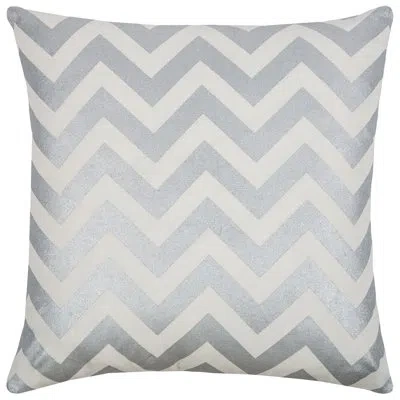 Rizzy Home Cotton Throw Pillow In Silver