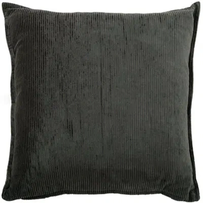 Rizzy Home Cotton Throw Square Pillow Cove & Insert In Gray