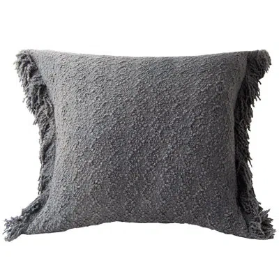 Rizzy Home Cotton Throw Square Pillow Cover & Insert In Gray