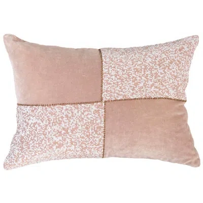 Rizzy Home Cotton Velvet Down Filled Throw Pillow In Beige