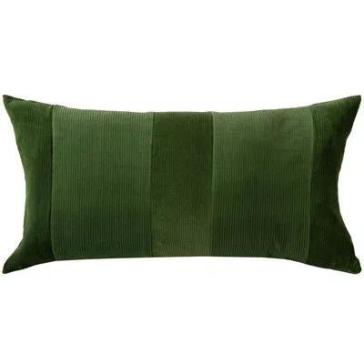 Rizzy Home Cotton Velvet Throw Pillow In Green