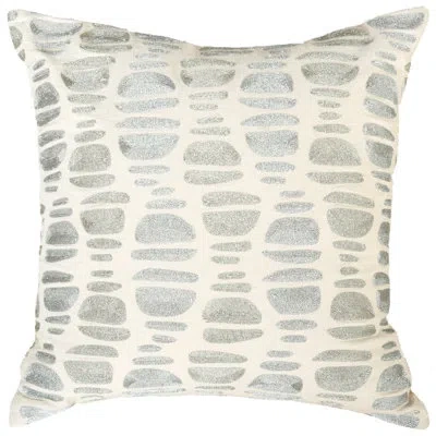 Rizzy Home Cotton With Polyester Embroidery Throw Pillow In Polyester,off White