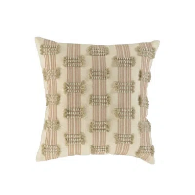 Rizzy Home Cotton/wool Blend Throw Pillow In Natural,blush,polyester