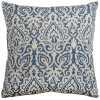 Rizzy Home Damask Polyester Filled Decorative Pillow, 22" X 22" In Blue