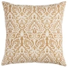 Rizzy Home Damask Polyester Filled Decorative Pillow, 22" X 22" In Yellow
