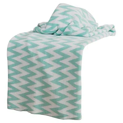 Rizzy Home Destinie Woven Cotton Blanket In Aqua