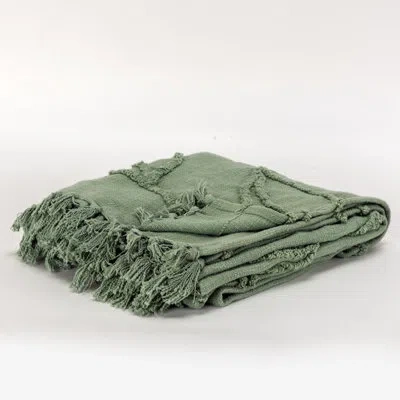 Rizzy Home Detrick Cotton Throw In Green