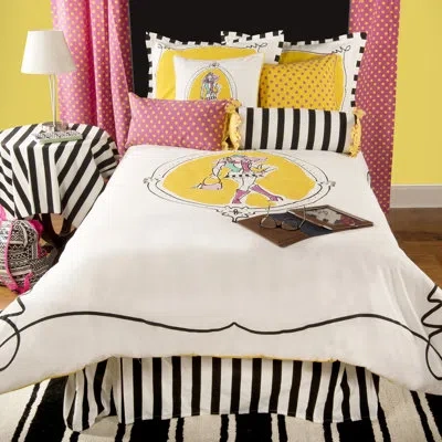 Rizzy Home Dion  4 Piece Comforter Set In White And Yellow