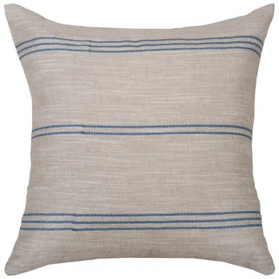 Rizzy Home Donny Osmond Home 100% Cotton Linen Filled Throw Pillow In Polyester,natural Blue