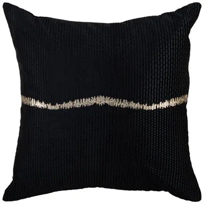 Rizzy Home Down Filled Glam Accent Throw Pillow In Black,gold