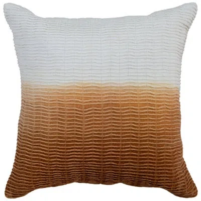Rizzy Home Down Filled Glam Accent Throw Pillow In Ivory,rust