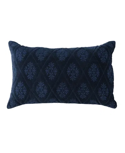Rizzy Home Edna Cotton Decorative Pillow, 14" X 26" In Blue