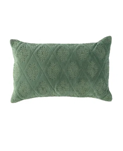 Rizzy Home Edna Cotton Decorative Pillow, 14" X 26" In Green