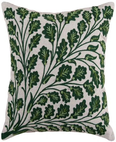 Rizzy Home Elizabeth Cotton Decorative Pillow, 18" X 18" In Green