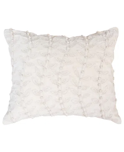 Rizzy Home Ella Cotton Velvet Decorative Pillow, 14" X 20" In White