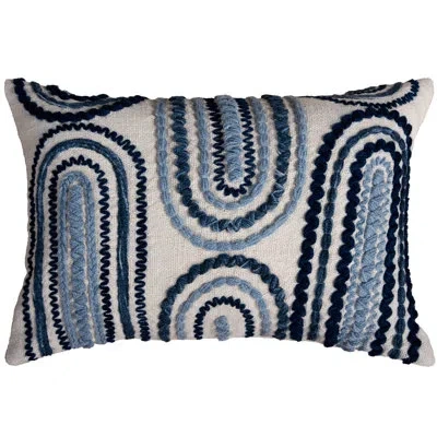Rizzy Home Embroidered Polyester High Performance/easy Care Throw Pillow In Beige