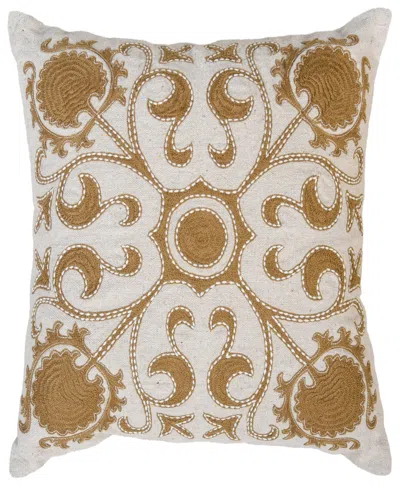 Rizzy Home Emma Cotton Decorative Pillow, 18" X 18" In Neutral
