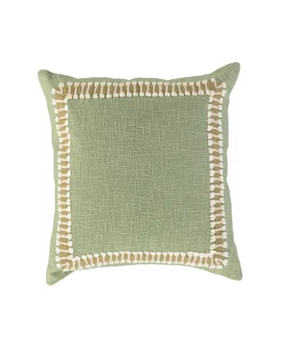 Rizzy Home Ethel Cotton Decorative Pillow, 20" X 20" In Green